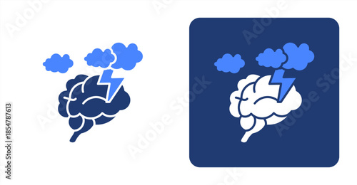 Fog Glyph Color , Two-tone color and contrasting background icon illustration