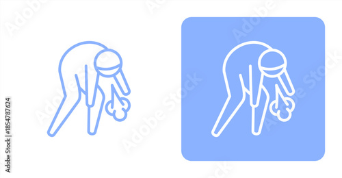 Drained Line , Two-tone color and contrasting background icon illustration