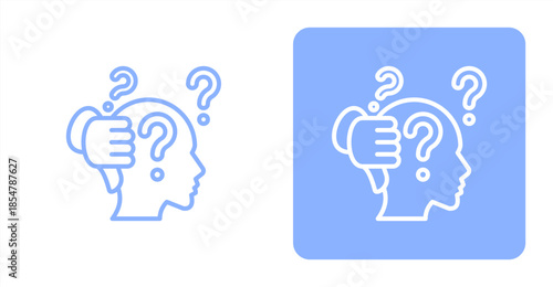 Demotivated Line , Two-tone color and contrasting background icon illustration