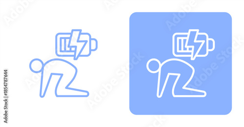 Fatigue Line , Two-tone color and contrasting background icon illustration