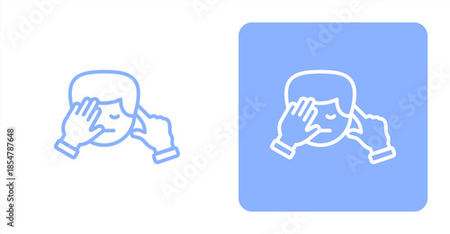 Indifference Line , Two-tone color and contrasting background icon illustration
