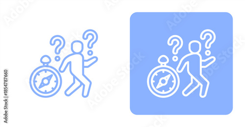 Aimless Line , Two-tone color and contrasting background icon illustration