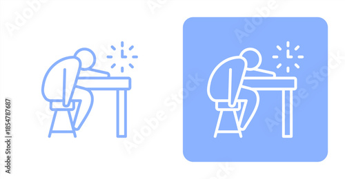 Sluggish Line , Two-tone color and contrasting background icon illustration