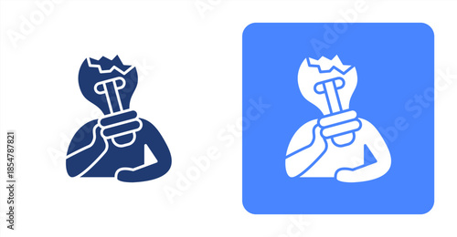 Uninspired Glyph , Two-tone color and contrasting background icon illustration