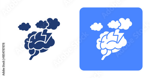 Fog Glyph , Two-tone color and contrasting background icon illustration