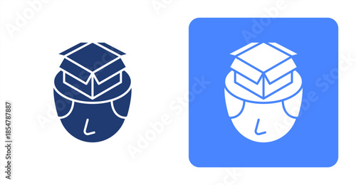 Empty Mind Glyph , Two-tone color and contrasting background icon illustration