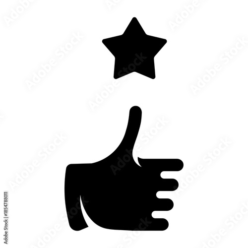 recommended thumb up like gesture glyph icon