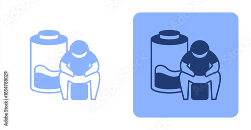 Diminish Mixed , Two-tone color and contrasting background icon illustration