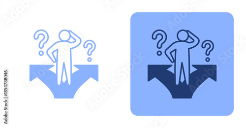 Confuse Mixed , Two-tone color and contrasting background icon illustration
