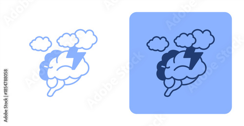 Fog Mixed , Two-tone color and contrasting background icon illustration