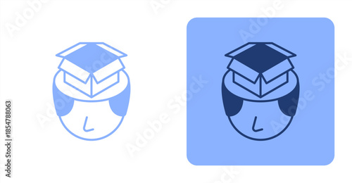 Empty Mind Mixed , Two-tone color and contrasting background icon illustration