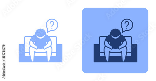 Passive Mixed , Two-tone color and contrasting background icon illustration