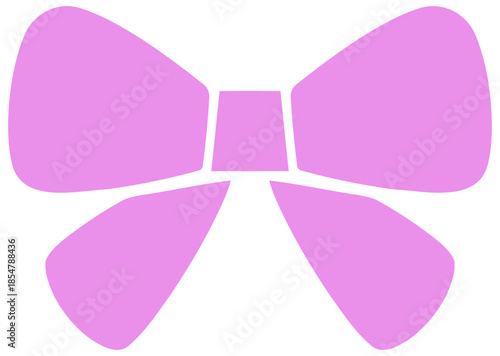 A large pink bow is tied on a white background