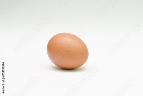 Single chicken egg isolated on the white background, egg macro studio photo, clipping path, Cut out