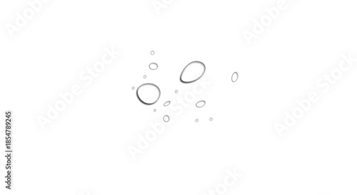 PNG water drops on white background	