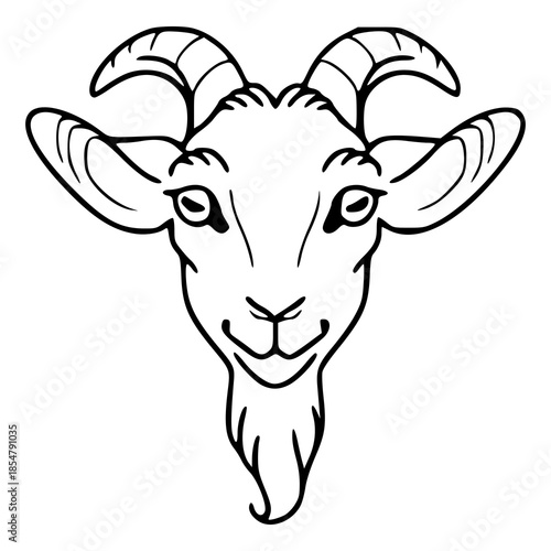 smiling goat head outline illustration