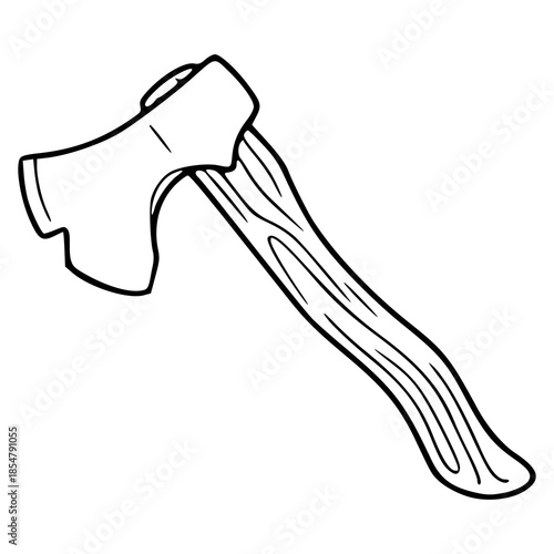 classic hand axe tool outline drawing