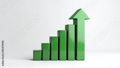 Upward trend depicted by a green bar chart symbolizing growth and progress. The chart's upward arrow indicates positive direction Free Download Upward trend depicted by a green bar chart symbolizing growth and progress. The chart's upward arrow indicates positive direction - GFXLoad