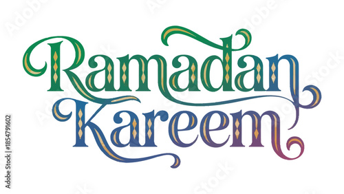 Ramadan Kareem Typography: Festive typography celebrating the spirit of Ramadan Kareem, an invitation to reflection, community, and peace. 