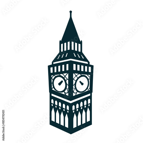 Big Ben Clock Tower London Vector Icon