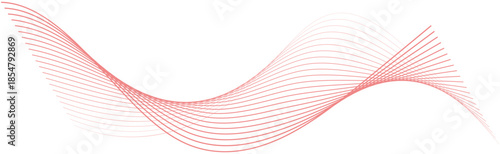 Abstract Red Wave Pattern with Smooth, Flowing Lines on White Background