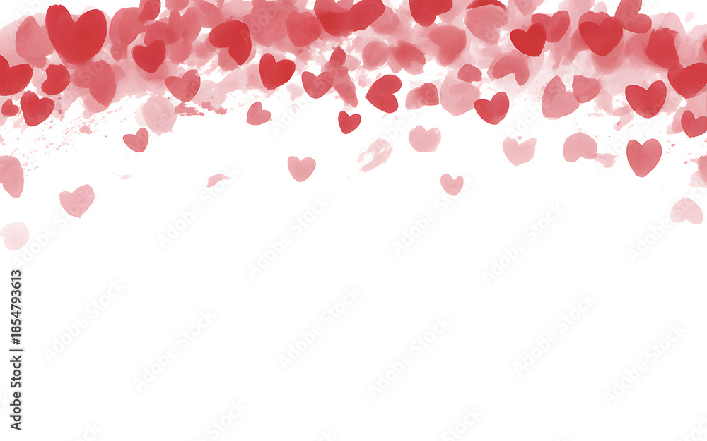 Obraz premium Falling hearts, isolated on transparent background