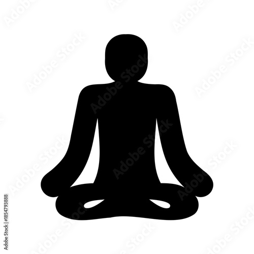 Silhouette of a person meditating in the lotus position for relaxation