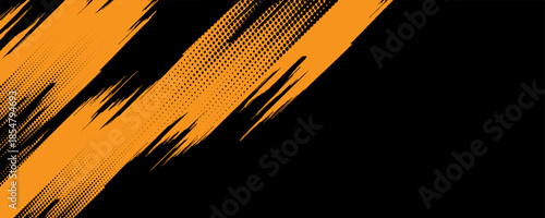 orange black brush Car sticker wrap pattern banner abstract