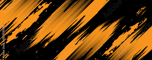 orange black brush Car sticker wrap pattern banner abstract