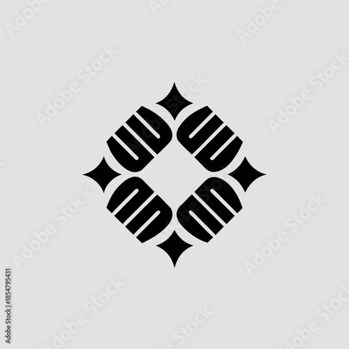 ROTATED ABSTRACT TRIANGLE MONOGRAM VECTOR DESIGN
