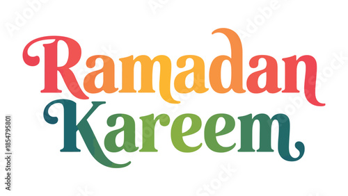 Ramadan Kareem: A vibrant and colorful design wishing a blessed Ramadan, celebrating the spirit of generosity, reflection, and community.