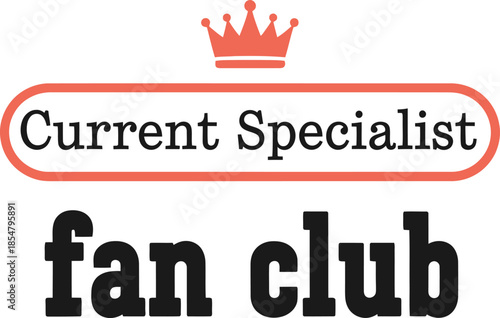 Current Specialist fan club typography vector design black red stethoscope icon on transparent background for medical nurse t-shirt apparel sticker print creative  