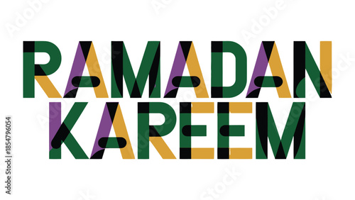 Ramadan Kareem: A vibrant and colorful display of the Arabic greeting Ramadan Kareem, representing the spirit of the holy month.