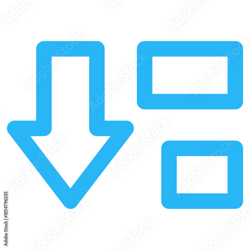 Flat Colored Sort Descending Icon for Data Ordering and Interface Navigation