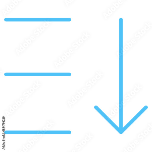 Flat Colored Sort Descending Icon for Data Ordering and Interface Navigation