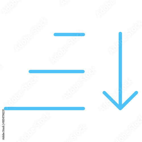 Flat Colored Sort Descending Icon for Data Ordering and Interface Navigation
