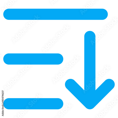 Flat Colored Sort Descending Icon for Data Ordering and Interface Navigation