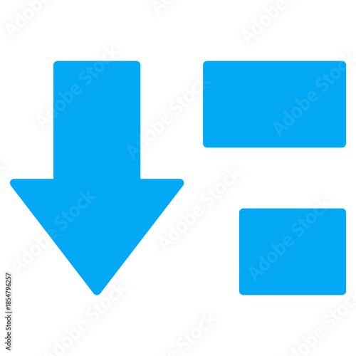 Flat Colored Sort Descending Icon for Data Ordering and Interface Navigation