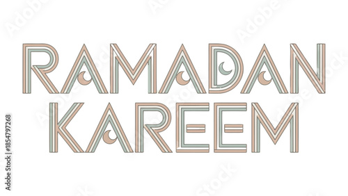 Ramadan Kareem Greeting: A stylized Ramadan Kareem greeting is presented in elegant typography. Evoking a sense of celebration and spiritual reflection