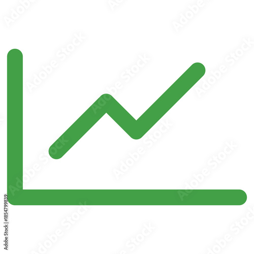 Flat Colored Chart Line Icon for Trend Analysis and Data Statistics