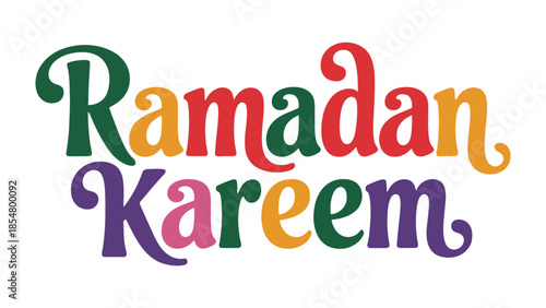 Ramadan Kareem: Vibrant Calligraphy of Ramadan, A Colorful Expression of Faith and Celebration. Celebrating the spirit of Ramadan through colorful typography.