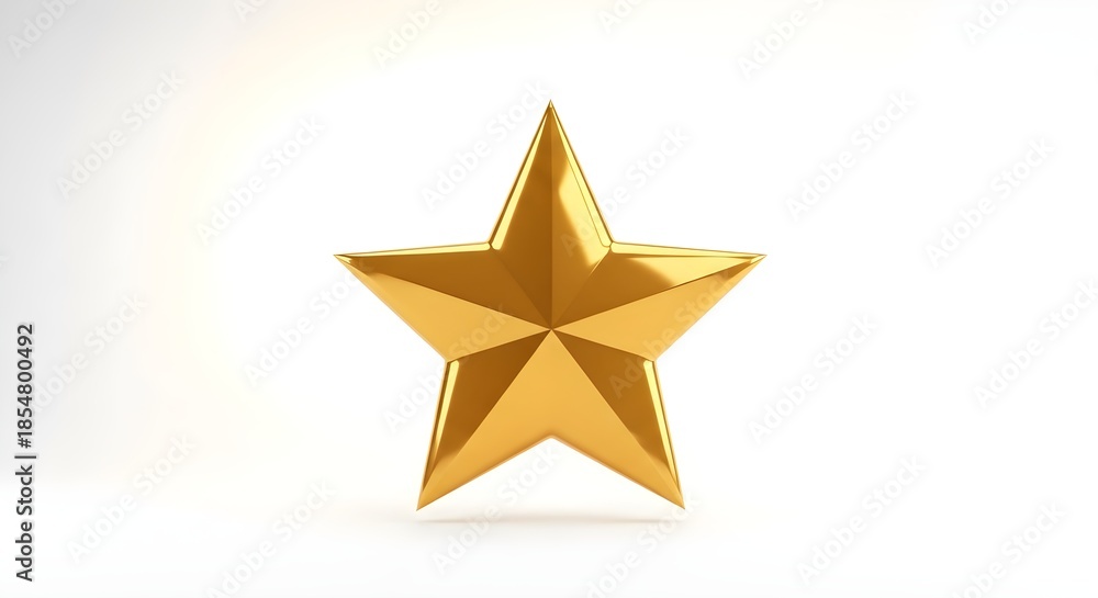 Fototapeta premium Golden star, 3D star, shiny star, gold icon, award symbol