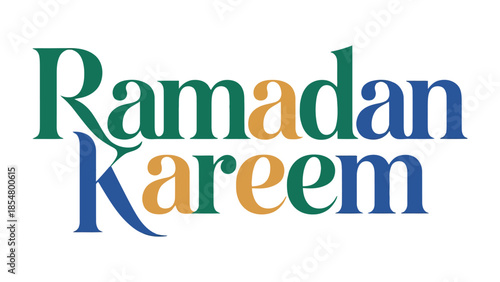 Ramadan Kareem: Elegant typography of the traditional greeting, Ramadan Kareem, reflecting the spirit of the holy month.