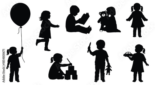 Children playing and having fun in various activities