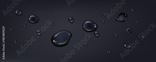 Rain drops falling slowly on silent night glass.