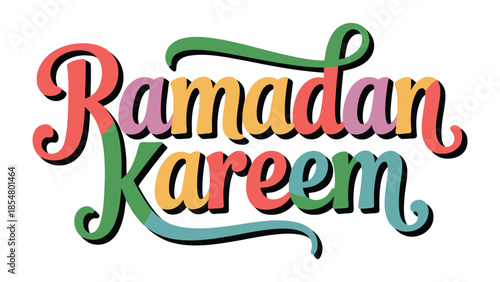 Ramadan Kareem: A vibrant and colorful hand-lettered greeting, brimming with the warmth and joy of the holy month.