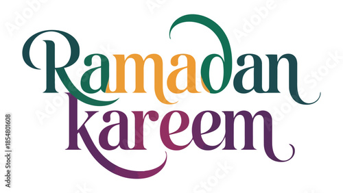 Ramadan Kareem in Artistic Typography: The festive phrase Ramadan Kareem is artfully displayed with stylish typography.