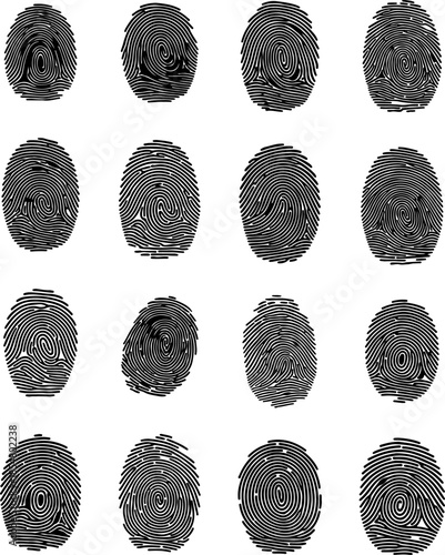 Fingerprint art vectors and Set of black finger prints icon silhouette collections