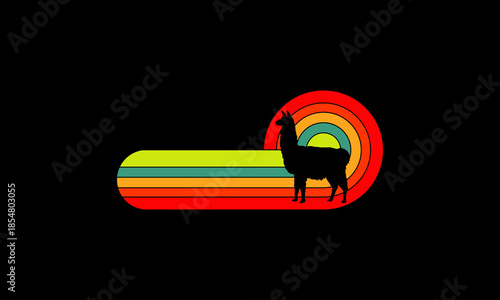 Llama alpaca retro vintage style t-shirt Printable Design Cut File for Cricut and Silhouette