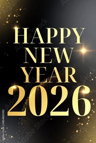 Happy New Year 2026 Black & Gold